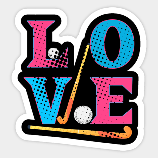 Vintage Love Field Hockey Sticker